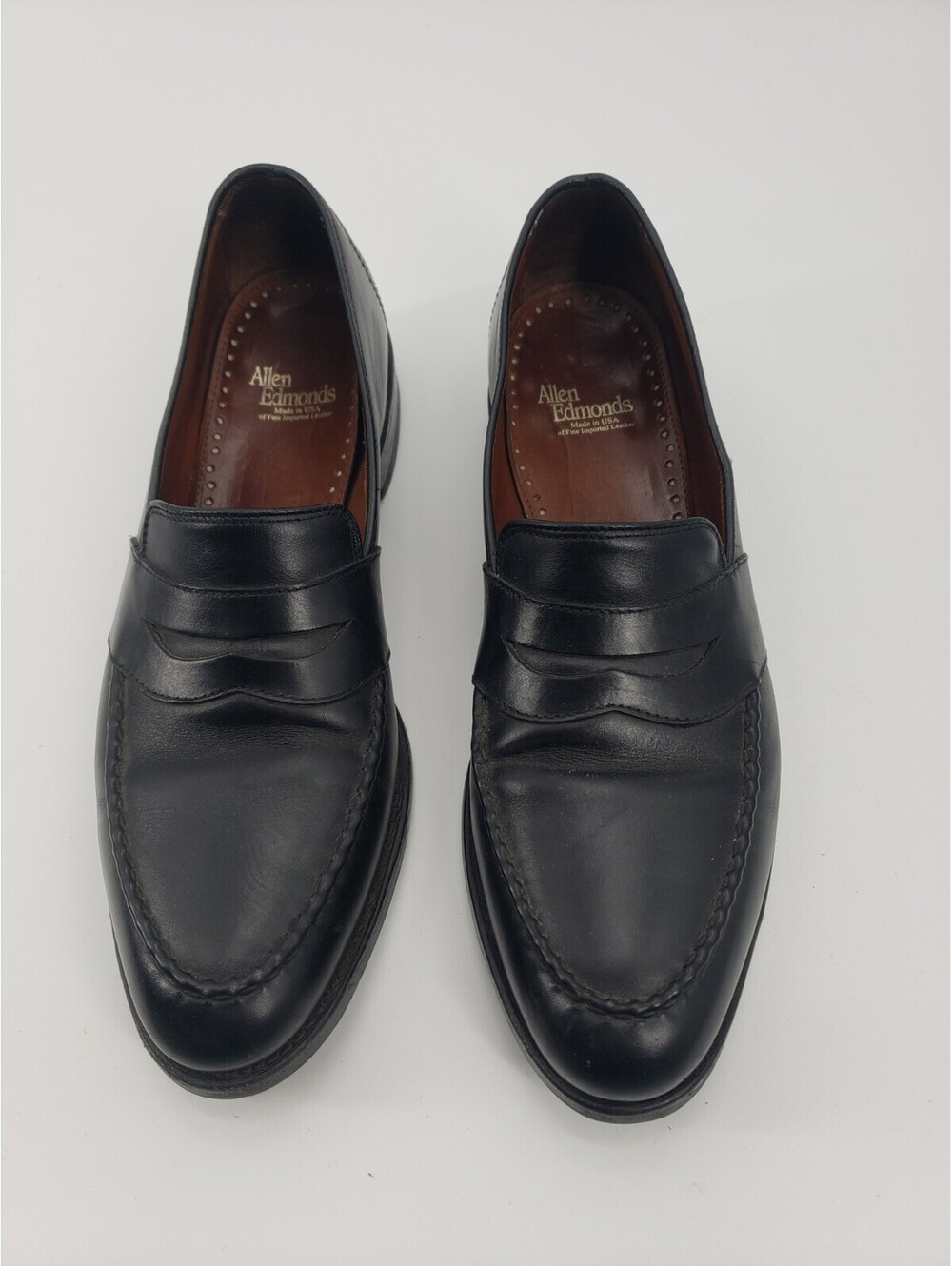 Allen Edmonds Randolph Black Leather Slip-On Penny Loafers Shoes Mens 11.5 B